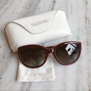 Valentino Burgundy Cat-Eye Sunglasses